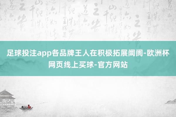 足球投注app各品牌王人在积极拓展阛阓-欧洲杯网页线上买球-官方网站