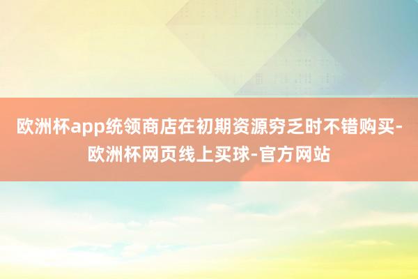 欧洲杯app统领商店在初期资源穷乏时不错购买-欧洲杯网页线上买球-官方网站