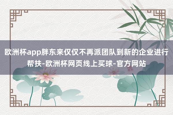 欧洲杯app胖东来仅仅不再派团队到新的企业进行帮扶-欧洲杯网页线上买球-官方网站