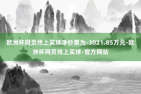 欧洲杯网页线上买球净钞票为-3021.85万元-欧洲杯网页线上买球-官方网站